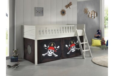 Kinderbett Karyl 208x114x135 Massivholz Weiß...