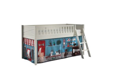 Kinderbett Karyl 208x114x135 Massivholz Weiß...