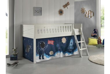 Kinderbett Karyl 208x114x135 Massivholz Weiß...