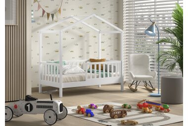 Juniorbett Karie 148x76x151 Kinderbett Massivholz Weiß