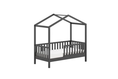 Juniorbett Karie 148x76x151 Kinderbett Massivholz Anthrazit