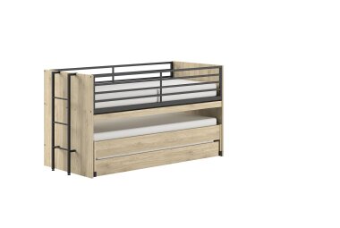 Hochbett Kary 219x98x117 Kinderbett Holzwerkstoff Eiche