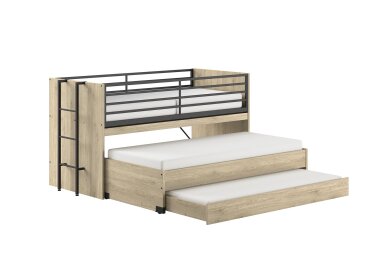 Hochbett Kary 219x98x117 Kinderbett Holzwerkstoff Eiche