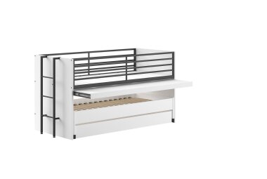 Hochbett Kary 219x98x117 Kinderbett Holzwerkstoff Wei&szlig;