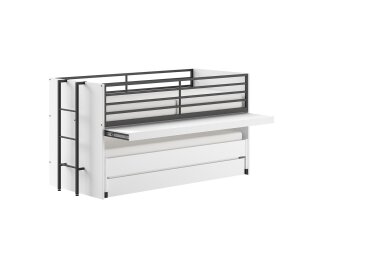 Hochbett Kary 219x98x117 Kinderbett Holzwerkstoff Wei&szlig;