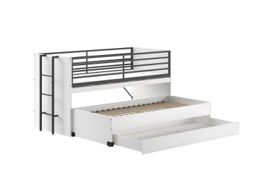 Hochbett Kary 219x98x117 Kinderbett Holzwerkstoff Weiß