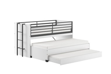 Hochbett Kary 219x98x117 Kinderbett Holzwerkstoff Weiß