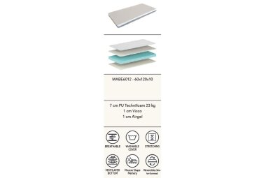 Baby-Matratze Karia 120x60x10 PU-Schaum+Viscoschaum Beige