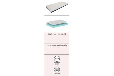 Kaltschaummatratze Kapetolina 200x90x15 Matratze PU-Schaum Beige