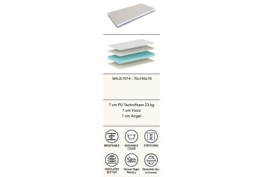 Baby-Matratze Karia 140x70x10 PU-Schaum+Viscoschaum Beige