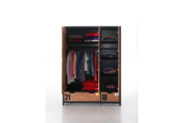 Kleiderschrank Kameko 148x55x200 3-türig...