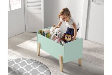 Spielkiste Karilynn 80x39x48 Spielkasten MDF+Massivholz...