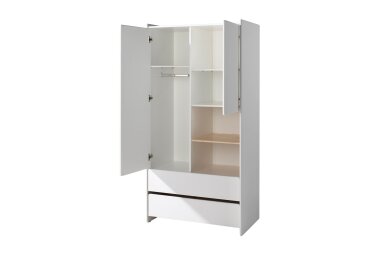 Kleiderschrank Karilynn 90x55x180 Schrank MDF+Massivholz...