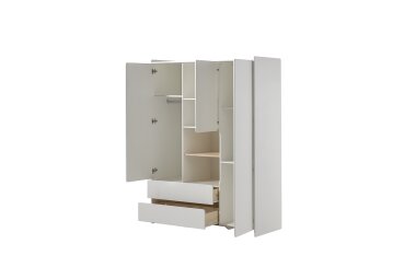 Kleiderschrank Karilynn 133x55x190 Schrank MDF+Massivholz...