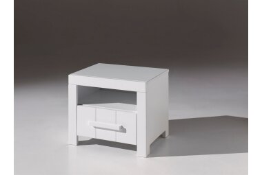 Nachtkonsole Karalynn 50x39x42 Nachtkommode MDF Wei&szlig;