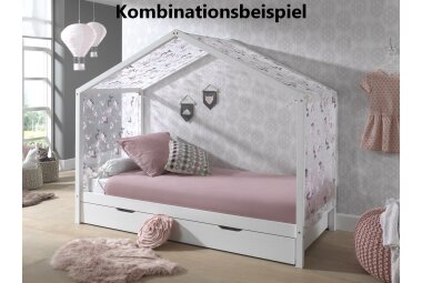 Bettschublade Kapua 199x94x19 Massivholz+Holzwerkstoff Weiß