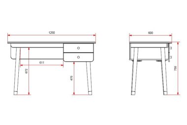 Schreibtisch Kamillah 125x75x60 Computertisch MDF Satin Weiß
