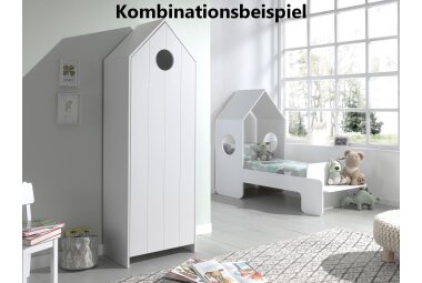 Regalschrank Kania 58x37x171 MDF+Holzwerkstoff Weiß