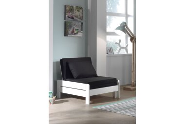 Bettsessel Karole 80x85/206x68 Sessel Bett Massivholz Weiß