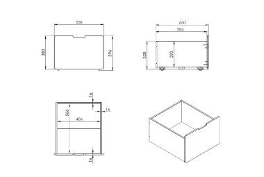 Bettschublade Karolina 56x60x40 Bettschubkasten MDF...