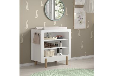 Wickelkommode Karylin 88x54x95 Wickelregal MDF Wei&szlig;
