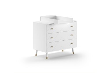 Babyzimmer Set Kamillah 100x89x57 Komplettset MDF Satin...