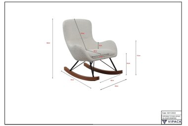 Kinder Schaukelstuhl Katlina 55x65x69 Bouclé Anthrazit/Natur