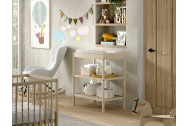 Wickelregal Kara-lynn 79x50x95 Massivholz Buche Natur