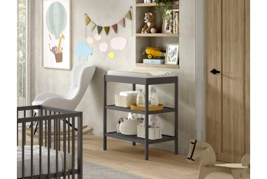 Wickelregal Kara-lynn 79x50x95 Massivholz Buche Anthrazit