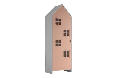 Regalschrank Kania 58x37x171 Standregal MDF Wei&szlig;/Pink