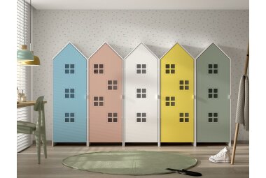 Regalschrank Set Kania 288x37x171 Standregal MDF Weiß /Bunt