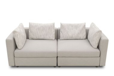 Gartenlounge Sofa 2-Sitzer Bozhana 220x67x96 mit Outdoorbezug silber