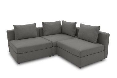 Gartenlounge Set 2 Bozhana mit Outdoorbezug in anthrazit