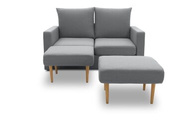 Gartenlounge Set 1 Bozhitsa 170x104x105 mit Outdoorbezug in dunkelgrau