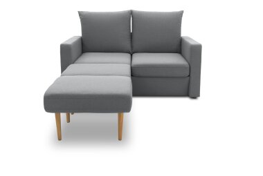 Gartenlounge Set 1 Bozhitsa 170x104x105 mit Outdoorbezug in dunkelgrau