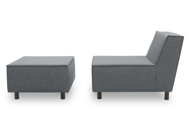 Gartenlounge Set 1 Brandie 146x77x176 mit Outdoorbezug in dunkelgrau