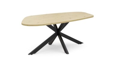 Esstisch Elenya 200x77x100 Metall+Holzwerkstoff Schwarz/Asteiche