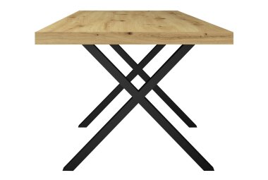 Esstisch Elgin 4 175x80x100 Metall+Holzwerkstoff Schwarz/Asteiche