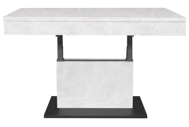 Couchtisch Höhenverstellbar Else 1 110x59x60 Holz Keramikoptik Weiß