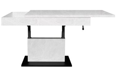 Couchtisch Höhenverstellbar Else 1 110x59x60 Holz Keramikoptik Weiß