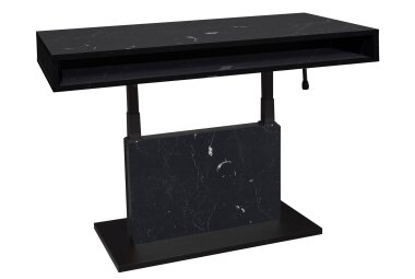 Couchtisch Höhenverstellbar Else 2 110x59x60 Holz Keramikoptik Schwarz