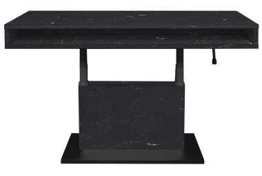 Couchtisch Höhenverstellbar Else 2 110x59x60 Holz Keramikoptik Schwarz