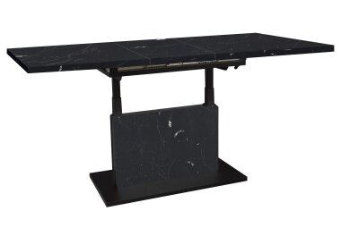 Couchtisch Höhenverstellbar Else 3 120x56x70 Holz Keramikoptik Schwarz