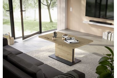 Couchtisch Höhenverstellbar Else 4 120x49x70 Holzwerkstoff Asteiche