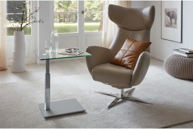 Beistelltisch h&ouml;henverstellbar Charita 55x47x47 Glas...