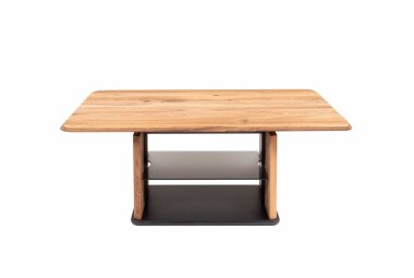 Couchtisch höhenverstellbar Charin 110x50x65 Massivholz Wildeiche/Grau