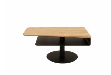 Couchtisch höhenverstellbar Charil 100x46x60 Furnier Wildeiche/Schwarz