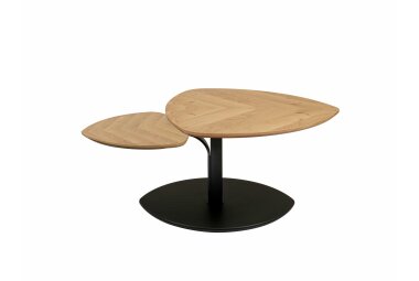 Couchtisch höhenverstellbar Coral 110x47x70 Echtholz Wildeiche/Schwarz