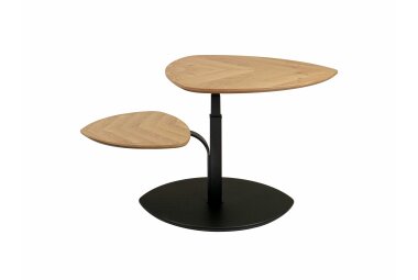 Couchtisch höhenverstellbar Coral 110x47x70 Echtholz Wildeiche/Schwarz