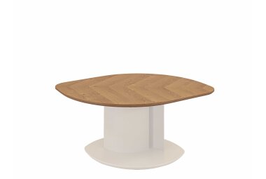 Couchtisch höhenverstellbar Cinzia 106x47x70 Echtholz Wildeiche/Weiß